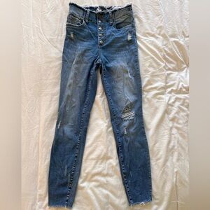 KUT raw hem distressed skinny jeans